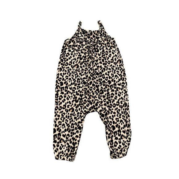Old Navy Baby Girl Cotton Cheetah Print Romper - Size 12-18 months - Excellent! - Picture 1 of 1